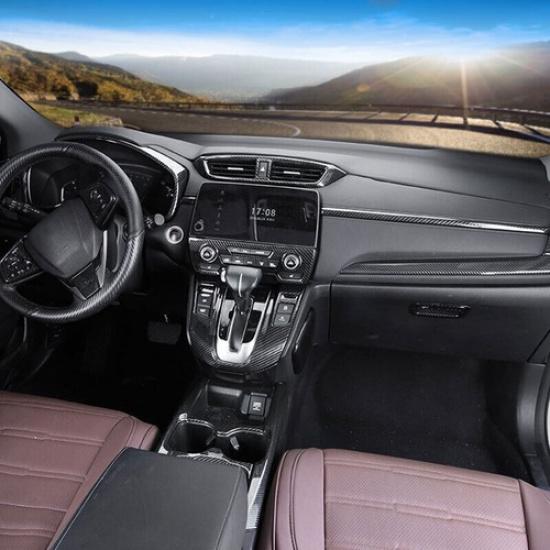 Trim 2017-2022 For Honda CRV CR-V Carbon Fiber Headlight Switch Control Frame