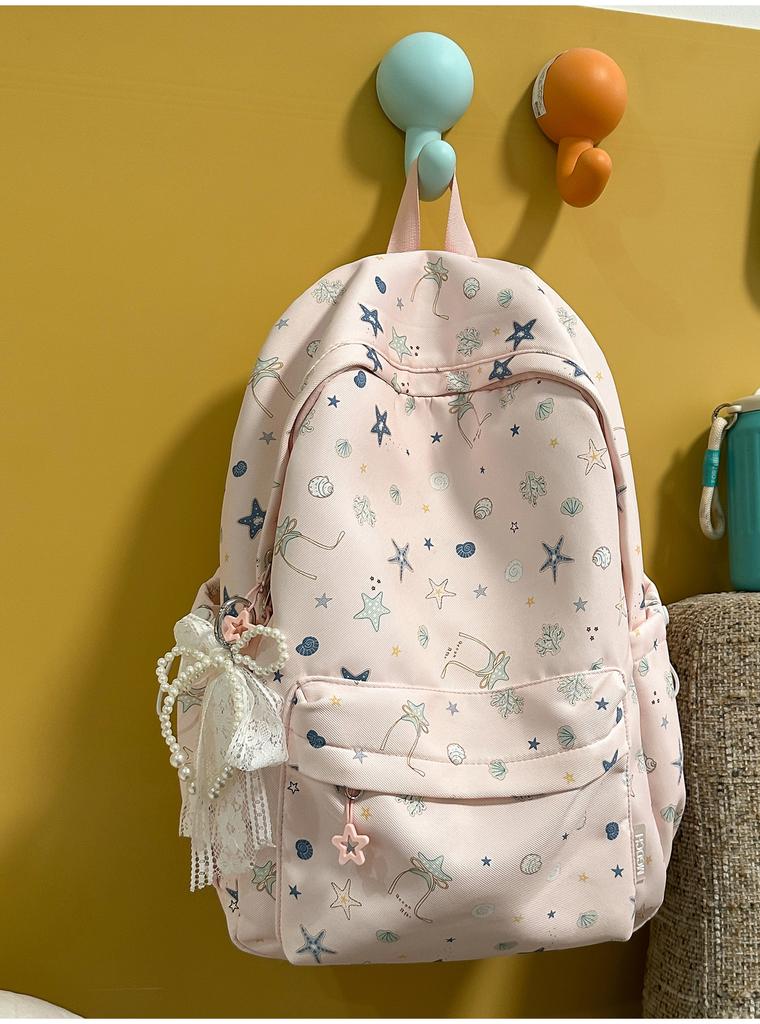 Schoolbag Korean small fresh schoolbag lightweight large capacity high school backpack female college student simple fashion star backpack