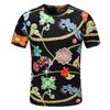Men's and Women's Summer T-shirts 3D Printed Baroque Royal Luxury Small Floral Round Neck Short Sleeve Loose Oversized Nice Top