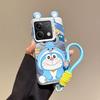 KEYSION Cute Ear Cartoon Case for Redmi Note 13 Pro 5G with Lanyard Soft Silicone+PC Shockproof Phone Cover for Xiaomi POCO X6 5G