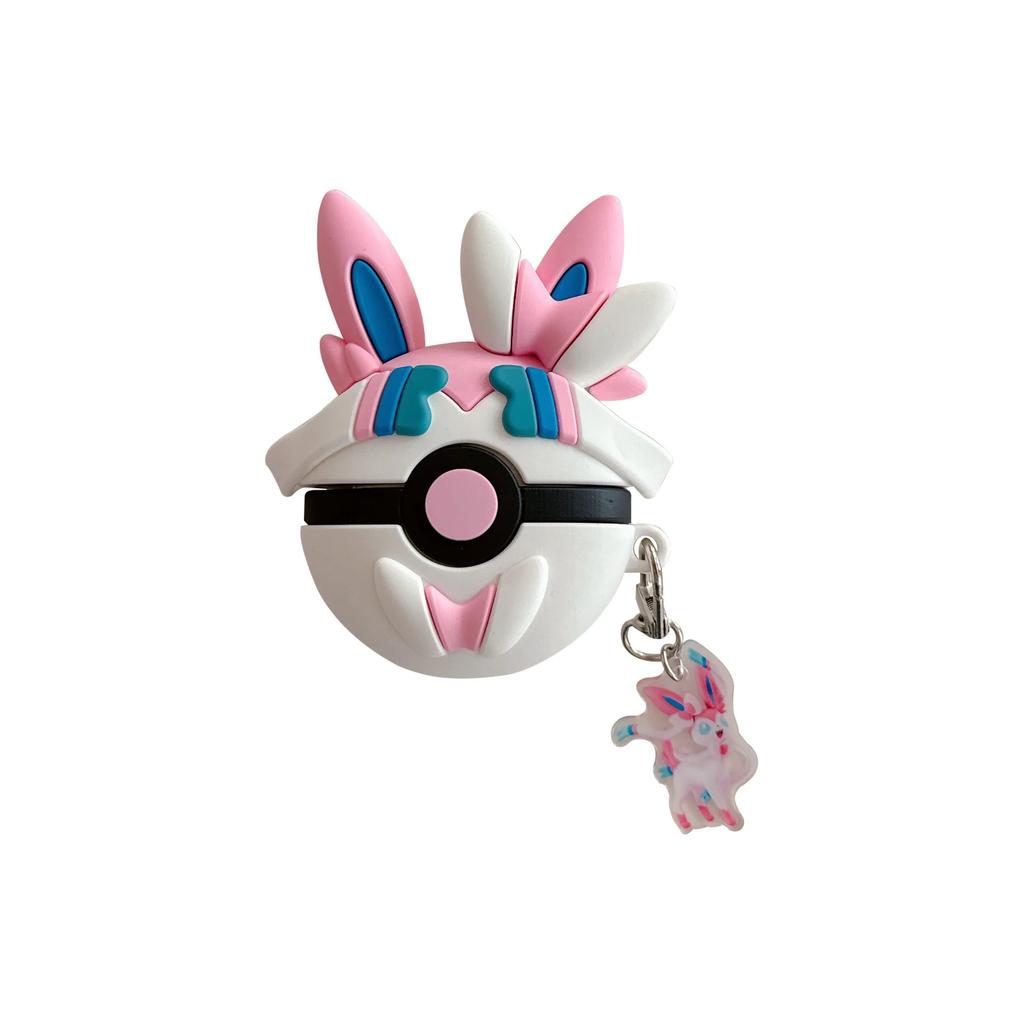 For Airpods 4 Case 2024,Pokemon Sylveon Ball Shockproof Protective Earphone Silicone Cover For Airpod 4 Case Keychain Girl Funda
