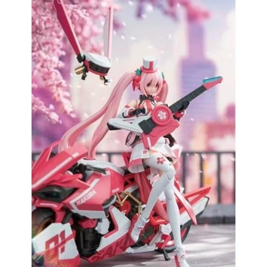 Bike Girl Sakura Pink Sonic Boom Mega Daughter Painted Mecha Armor Movable Assembly Plastic Model Figure Action Doll Gift Height 16cm Kit Figurine