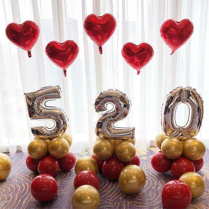 Honeymoon Room Wedding Scene Decor Set: Love Letter Balloons & Transparent Boxes