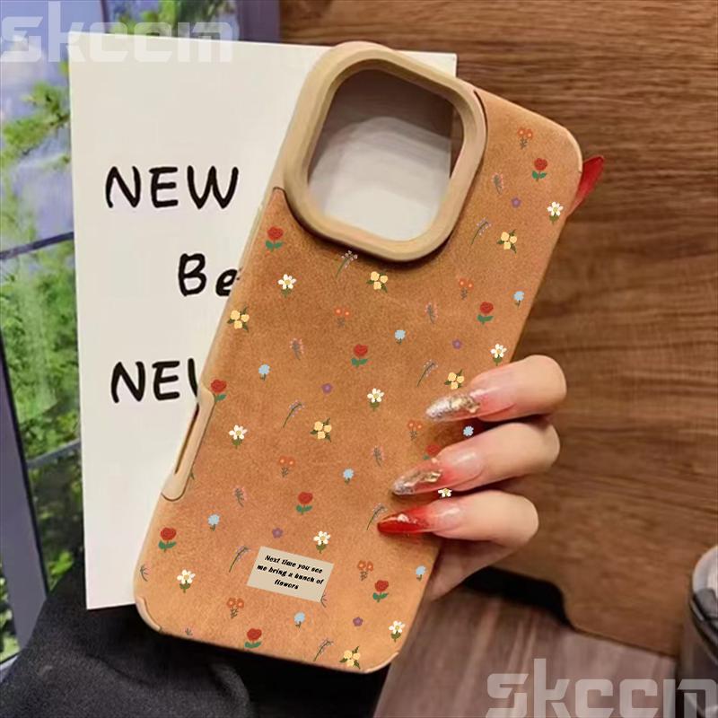 Branches and Leaves Broken Flowers Leather Phone Case For iPhone 16 Pro Max 15 14 Plus 13 12 11 XS Max X XR Shockproof Cover