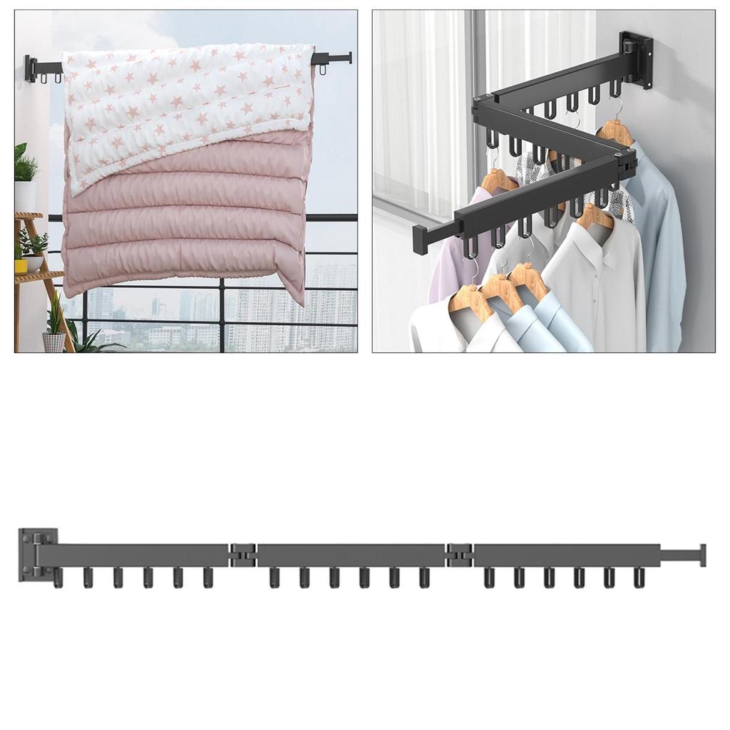 Heavy Duty Clothes Hanger Aluminum Space Saving Clothesline for Indoor - Three fold