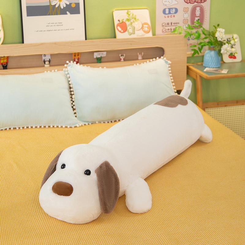 Large Cartoon Dog Plush Pillow With Soft Short Pile Material For Sleep And Lounge 70 белый