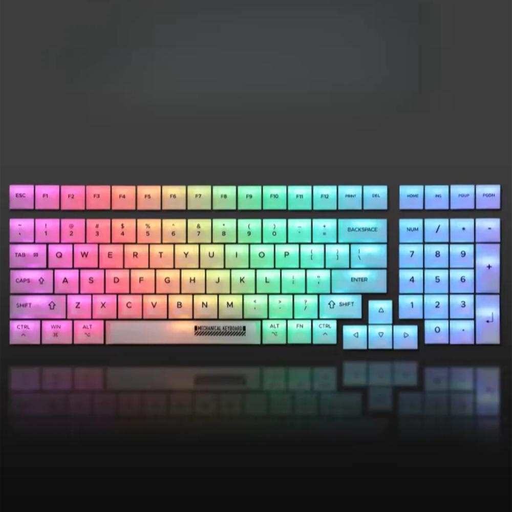 Clear Matte Translucent Keycaps, Suitable for Most Mechanical Keyboards, Ice Crystal, 1% Cherry, PBT, CHERRY