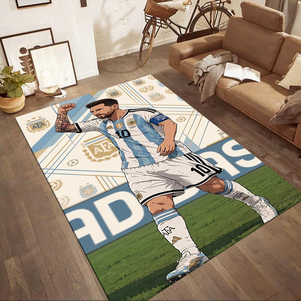 Messi 400 Area Rug Design for Playrooms Bedrooms Foyer Entryway Anti-slip Rug Anime Office Decor Spiritual Gift