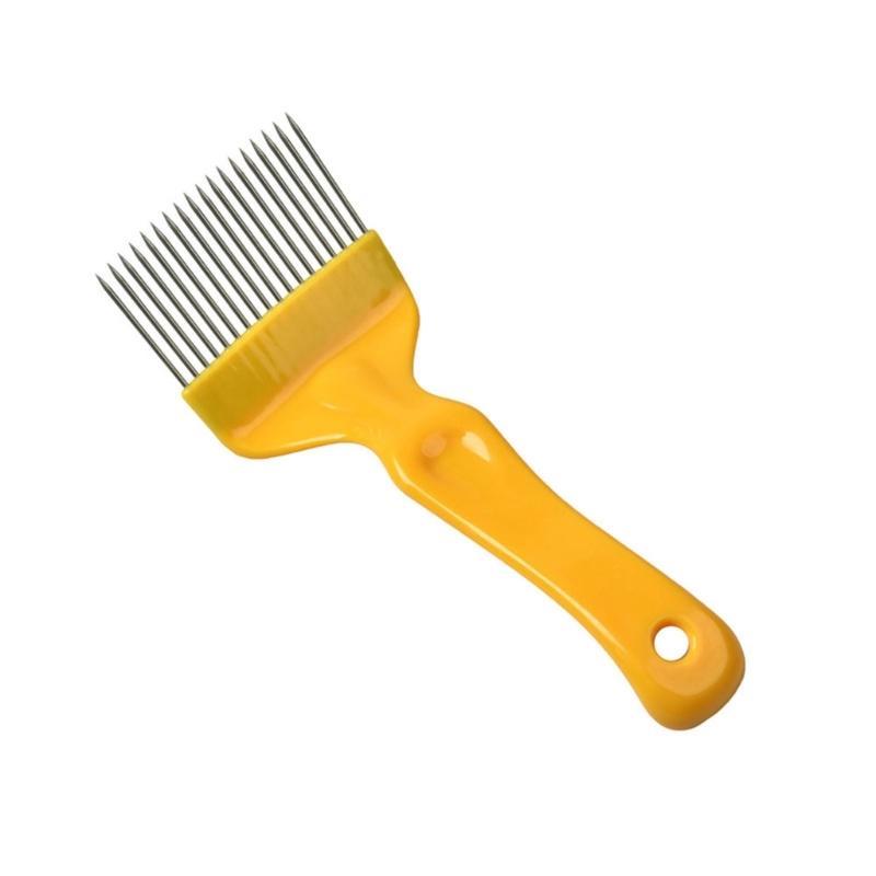 18 Prong Stainless Steel Honeys Uncapping Fork With Ergonomic Plastic Handle For Beekeeping Efficiency жёлтый