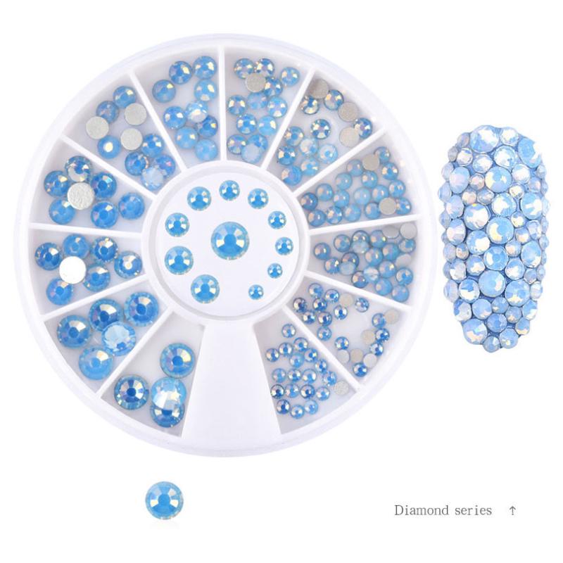 

Опаловый дизайн ногтей Стразы Кристалл 3D украшения Гель-лак УФ-акриловые советы Декор синий