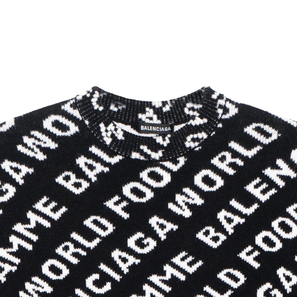 Balenciaga World Food Programme Allover Sweater 'Black' Men's 612957T15651070