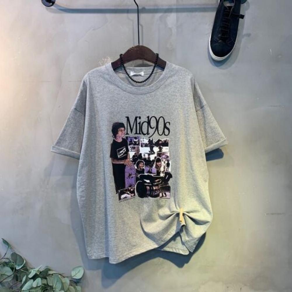 C S In The Room Mid vInTage prInTIng looSe FiT ShorT Sleeve T ShirT 3 ColorS