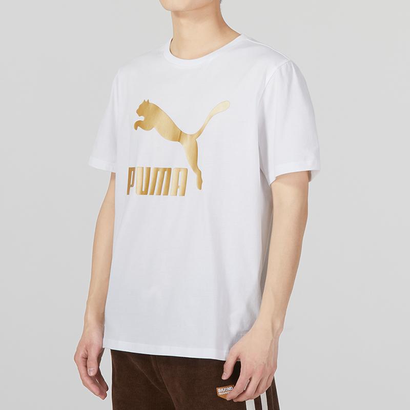 PUMA Casual Short-Sleeve Sports T-Shirt Men Tops White 621559-02