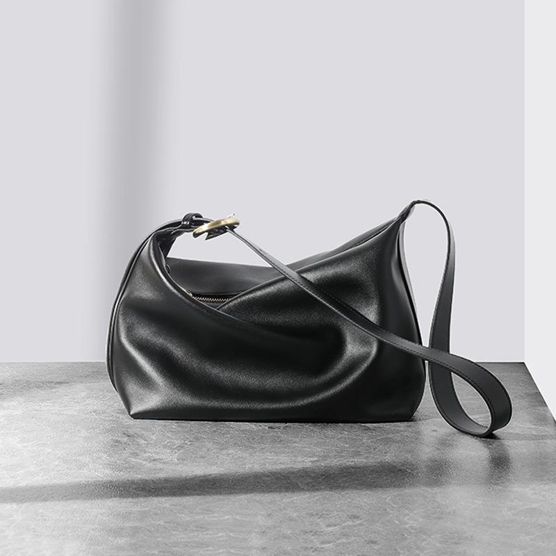Leather Niche Designer Armpit Bag Moon New French Versatile Shoulder Bag Women's Bag Crossbody