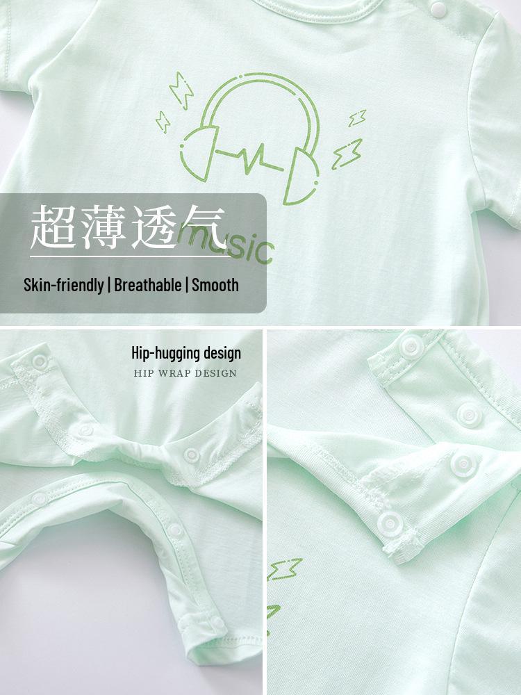 Pure Cotton Short Sleeve Baby Onesie - Newborn Summer Pajama Bodysuit