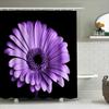 Vibrant Purple Flower Shower Curtain For Bathroom Decor Modern Floral Print Home Decoration Waterproof Fabric Shampoo Caddy Cove
