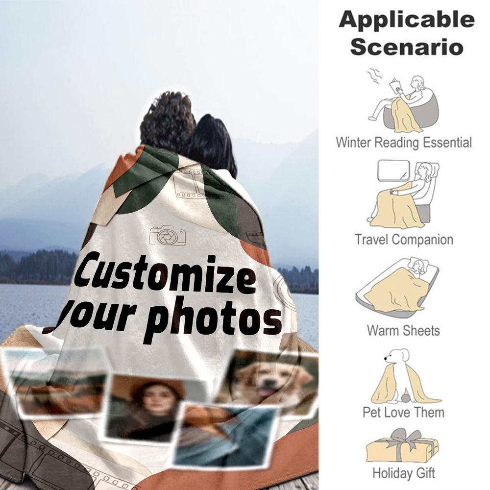 Customize Photo Customize Image Blanket Multi-purpose Customizable Blanket Durable Comfort Throw For Seaside Picnics Sofa Office Chair