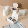 Aufbewahrungsbox Organizer Desktop-Aufbewahrungsbox Mini Pop-up Wattestäbchen mit Deckel Kosmetikwatte Kunststoff staubdicht