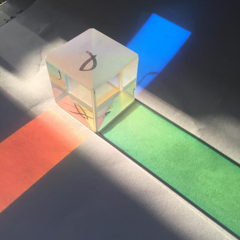 Glass Optical Triple Prism Physics Spectroscope Light Spectrum 303030mm Xcube