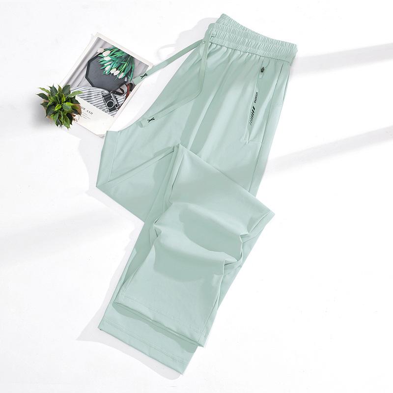 Top-Selling Women's Quick-Dry Ice Silk Pants – Breathable, High-Quality, Elastic, Cooling Sports Pants
