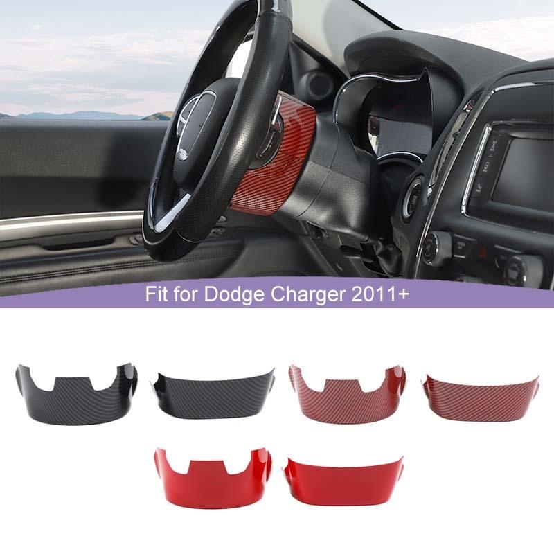 ABS Steering Wheel Base Upper Decoration Protective Cover Sticker Fit For Dodge Charger For Challenger For Durango For 300C Interior Accessories