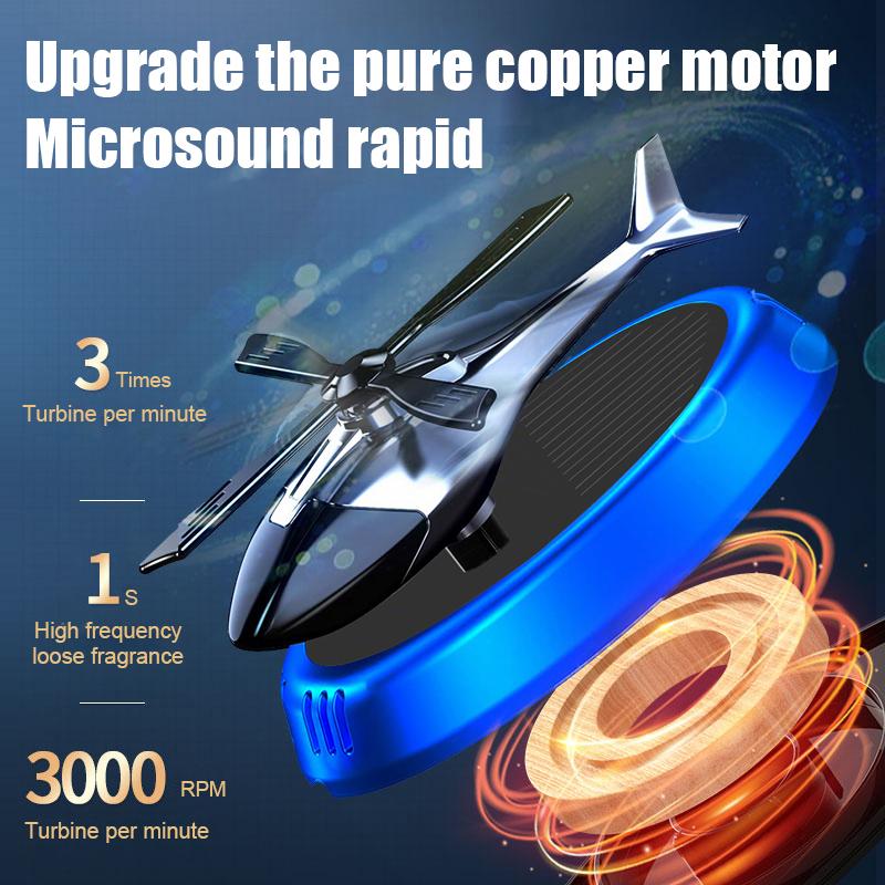 Solar Powered Car Air Freshener Helicopter Rotating Propeller Aromatherapy Diffuser Essential Oil Auto Dashboard Decoration Ornament