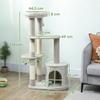 Cat Tree 114 cm Cat Tower with Cave, Sisal Posts, Platform, Multi-Level for Medium-Sized Cats Under 6 kg, Light Grey