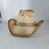 Men's and Women's Beach Hats Breathable Western Cowboy Straw Hats Fashionable Wide Brim Sun Hats Cowboy Hats