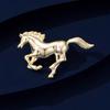 Elegant 3D Galloping Horse Brooch – High-End Zodiac Jewelry for Fashionable Attire