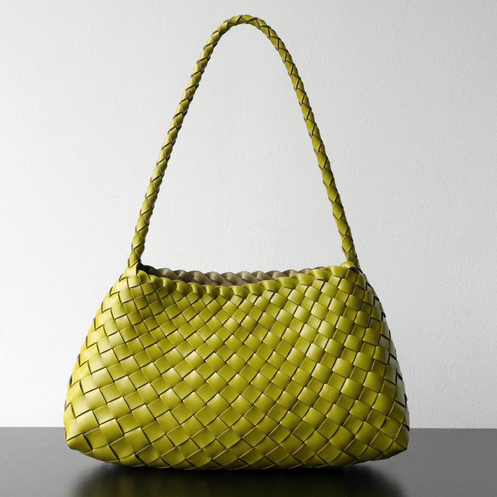 Borsa in Maglia Fatta a Mano Xiaomin Lusso Leggero Pelle di Mucca Strato Superiore Stile Retrò Pelle Conciata al Vegetale Vera Pelle Portatile Sotto Braccio