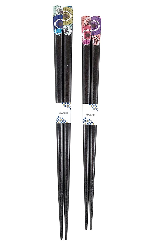 Paar Essstäbchen Japanischer Schirm blau rosa Design Paulownia-Schachtel mit Verpackung Geburtstagsgeschenk Geburtstagsgeschenk Geburtstagsgeschenk Schachteldesign (paulownia 4)