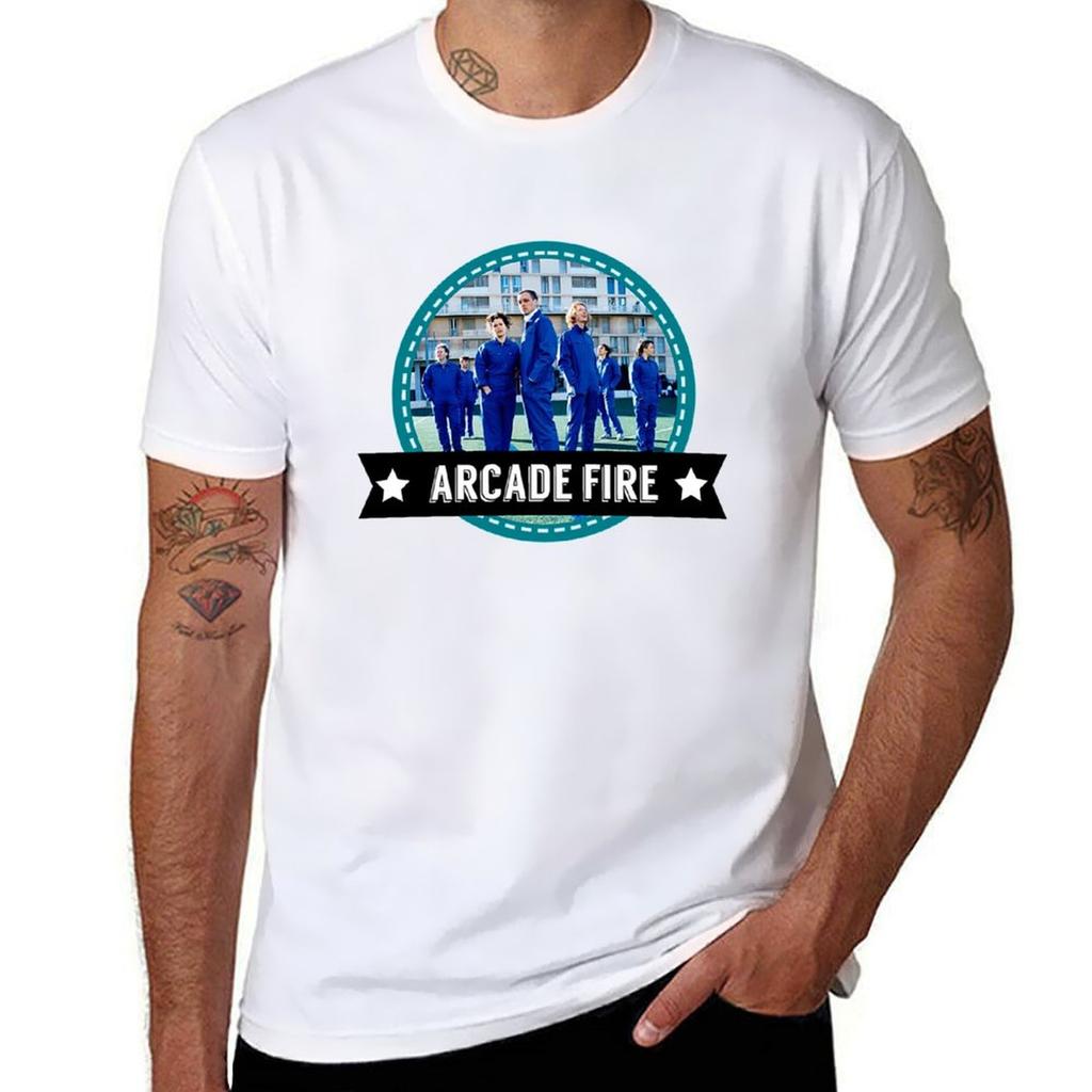 Arcadefire Tshirt Minimalist Plain Crew Neck Tshirt