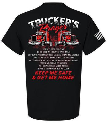 Trenz Shirt Company Mens Graphic T-Shirt - Trucker's Payer, Keep Me Safe & Get