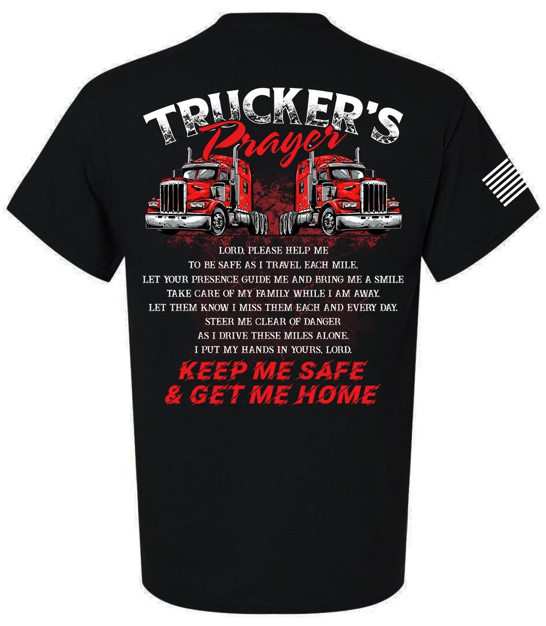 Trenz Shirt Company Mens Graphic T-Shirt - Trucker s Payer, Keep Me Safe & Get 2XL