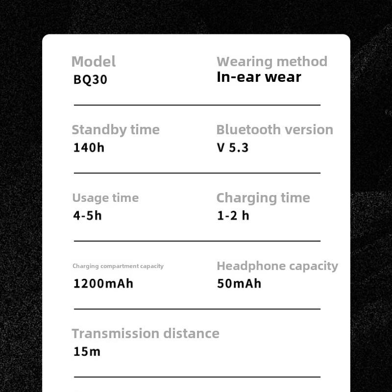 Nová bezdrátová náhlavní souprava Bluetooth Tws Digital Display Slide Cover Smart Touch Digital Display Music Wireless Headset