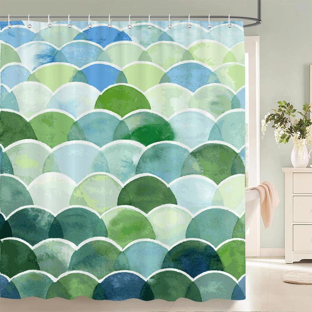 Modern Art Style Marble Printing Shower Curtain Waterproof Polyester Fabric Bathroom Curtains Geometric Pattern Decor Curtains