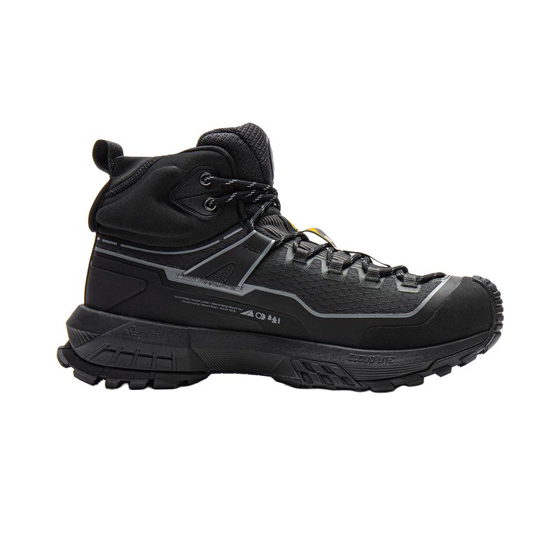 Li Ning Outdoor CF Tracing, Xingchuan Pro Coverage Reflective Rebound High top Hiking Shoes Unisex Night Black AHTV035-1