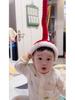 Infant Christmas Knit Photography Hat - Red Long-Tail Styling for Newborn and Children's Photos