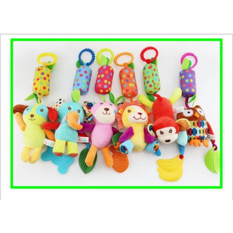 Baby Rattles Mobiles Cartoon Animal Bell Toy Newborn Baby Rattle Hanging Plush Lovely 0-24 Months Teether Toys Christmas Gift