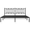 Metal Bed Frame with Headboard Black 183 X 213 Cm