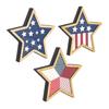 4th of July Rustic Star Wooden Sign, Vintage Star Shaped Block Sign, Patriotic Tiered Tray Centerpiece for Memorial Day, Independence Day Home Table