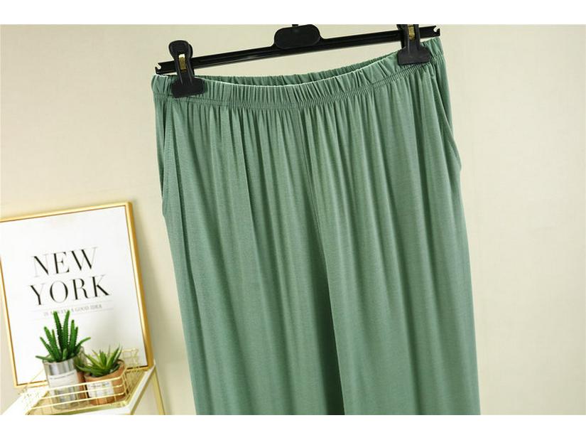 Pánské letní volné modální kalhoty - Lehké, všestranné, s vysokým pasem, široké pyžamové kalhoty s kapsami