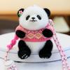 Cartoon Sweater Panda Plush Pendant for Girls Traveling Slanted Mobile Phone Clip Panda Hall Souvenir Backpack Hanging Decoration