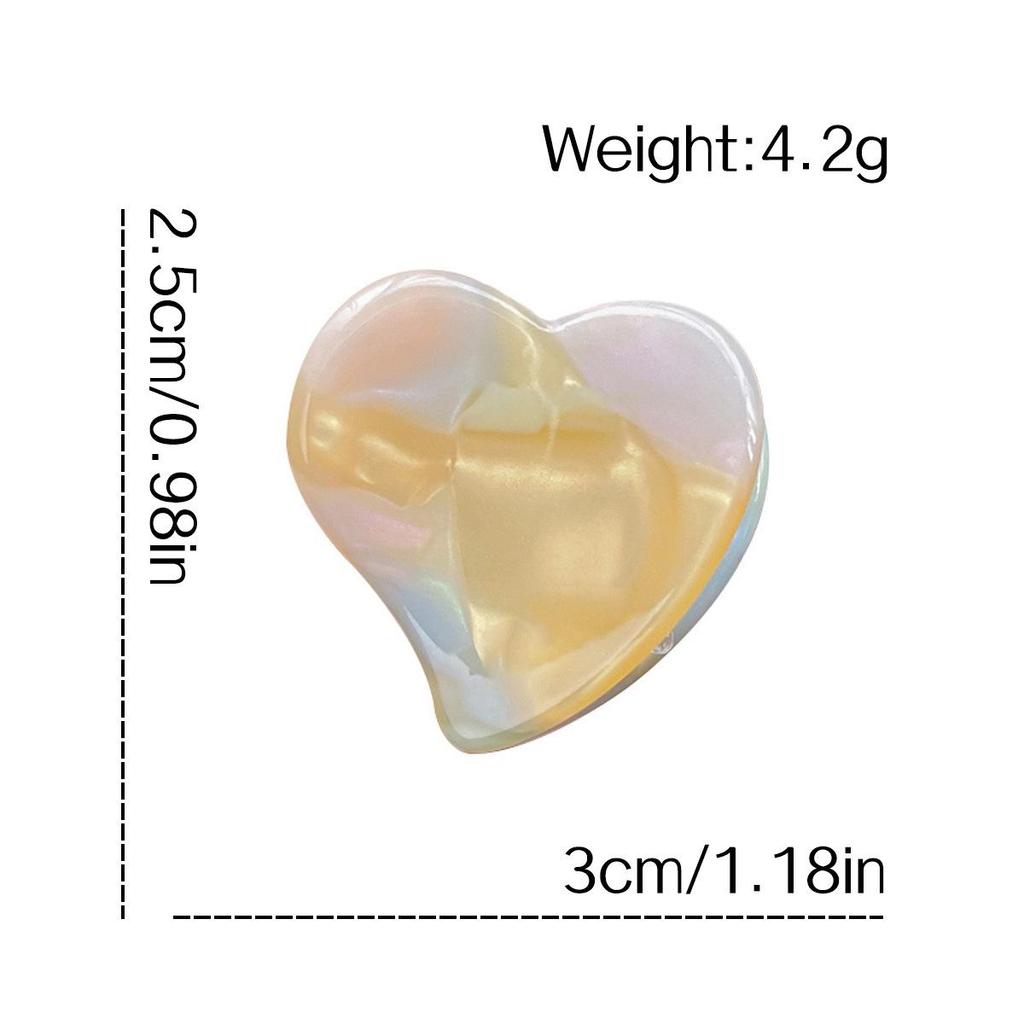 Bofeiya Sweet Heart Acetate Hair Clip - Cute, Small, High-End Side or Top Clip for Braided Hairstyles