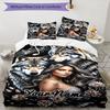 3-teiliges Bettwäsche-Set mit individuellem Namen und Wolfsgeist-Verbindung, bedrucktes Bettwäsche-Set, Bettbezug mit Verschluss, enthält 1 Bettbezug & 2 Kissenbezüge für alle Jahreszeiten Bett