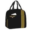 Aviation Arrival Departure Thermal Insulated Lunch Bag Aviator Airport Plane Portable Lunch Tote for Picnic Storage Food Box