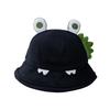 (Talla Única, Negro) Sombrero de Pescador de Rana para Mujer, Bonito Dibujo Animado de Ala Ancha, Ligero, Gorra de Verano