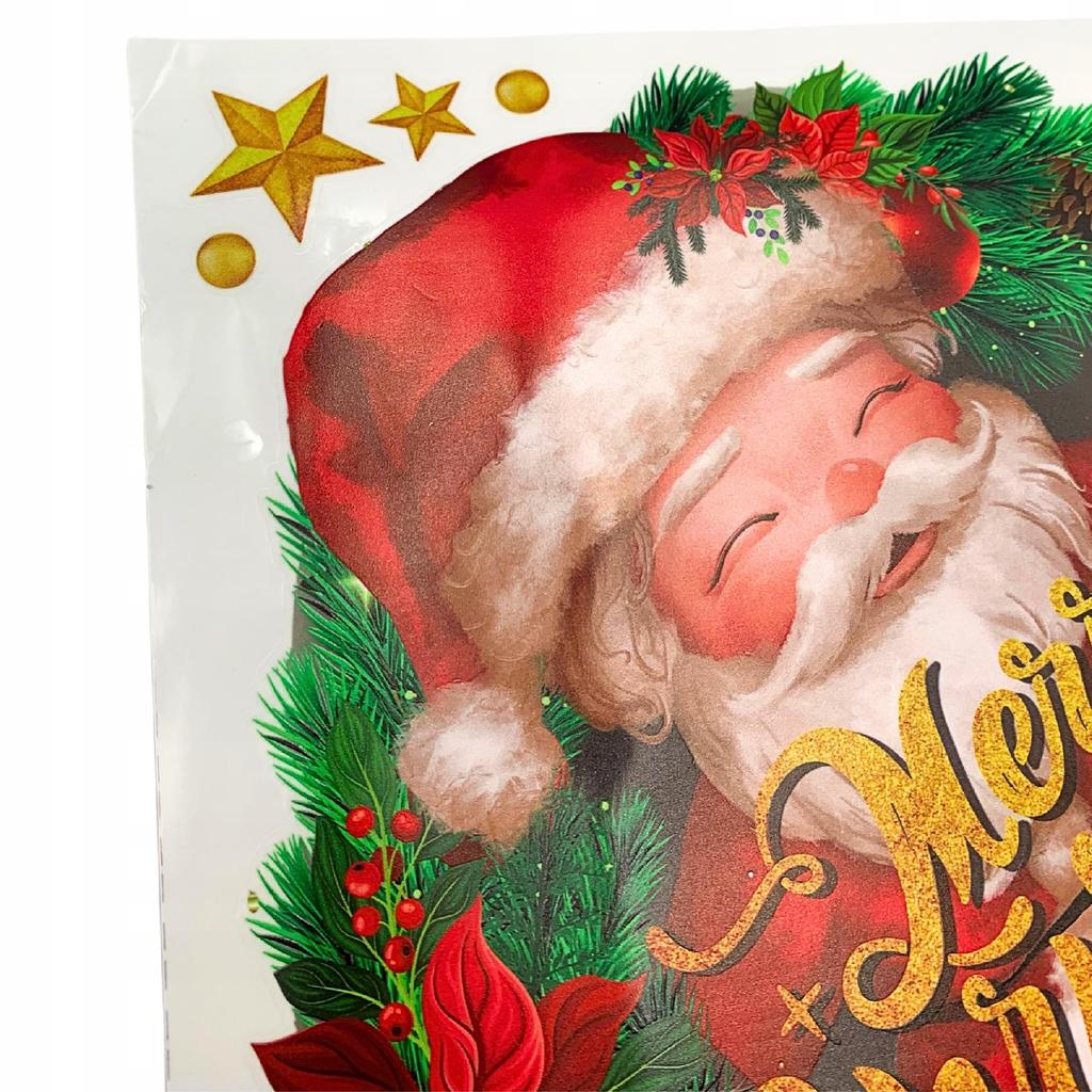 Christmas Window Door Sticker Decorative Window Santa Claus Stars 50 M