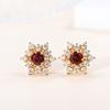 Beautiful Party Gifts Flower Earrings Multi Colors Flowers Silver Stud Earring for Women