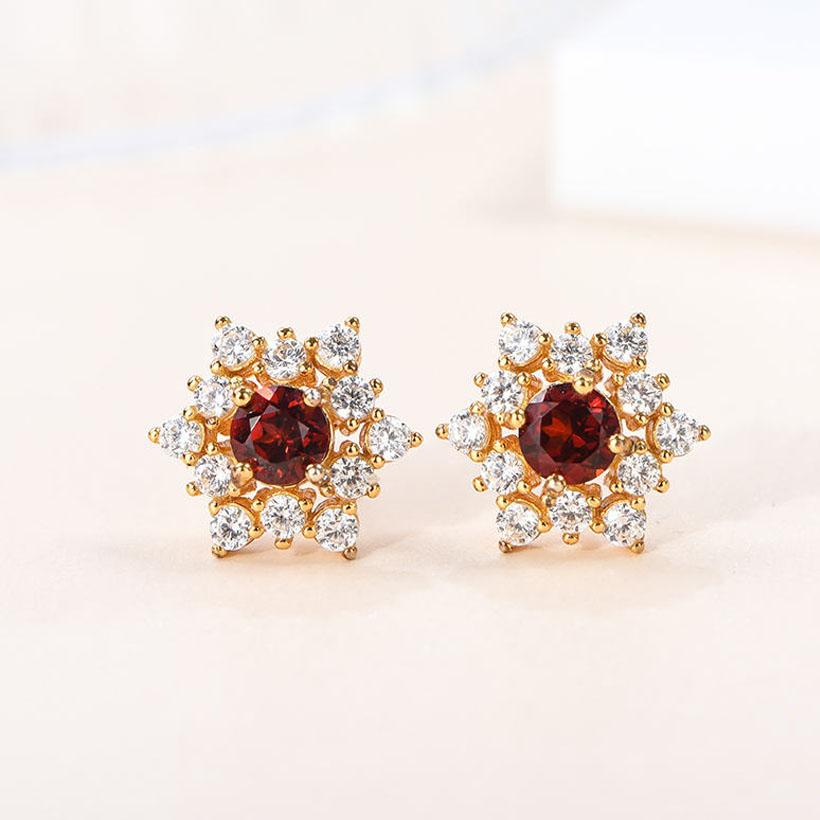 Beautiful Party Gifts Flower Earrings Multi Colors Flowers Silver Stud Earring for Women
